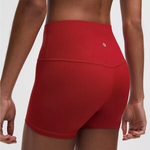 Lululemon Red Align 2in High Waisted Shorts
